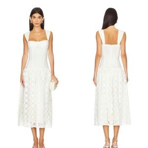 WeWoreWhat White Lace Midi Dress